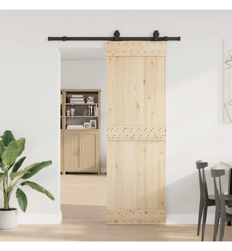Schiebetürbeschlag-Set 152,5 cm Stahl Schwarz