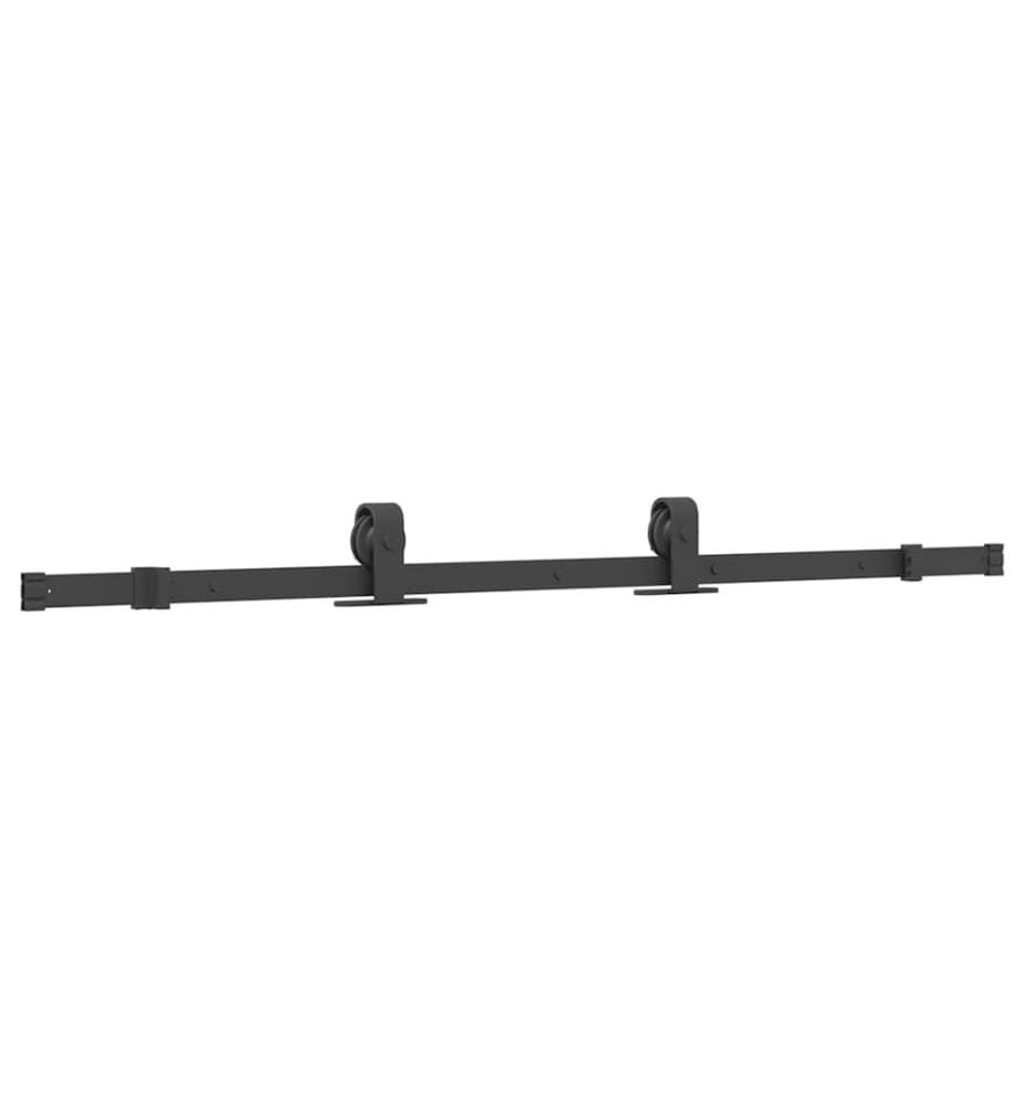 Schiebetürbeschlag-Set 152,5 cm Stahl Schwarz