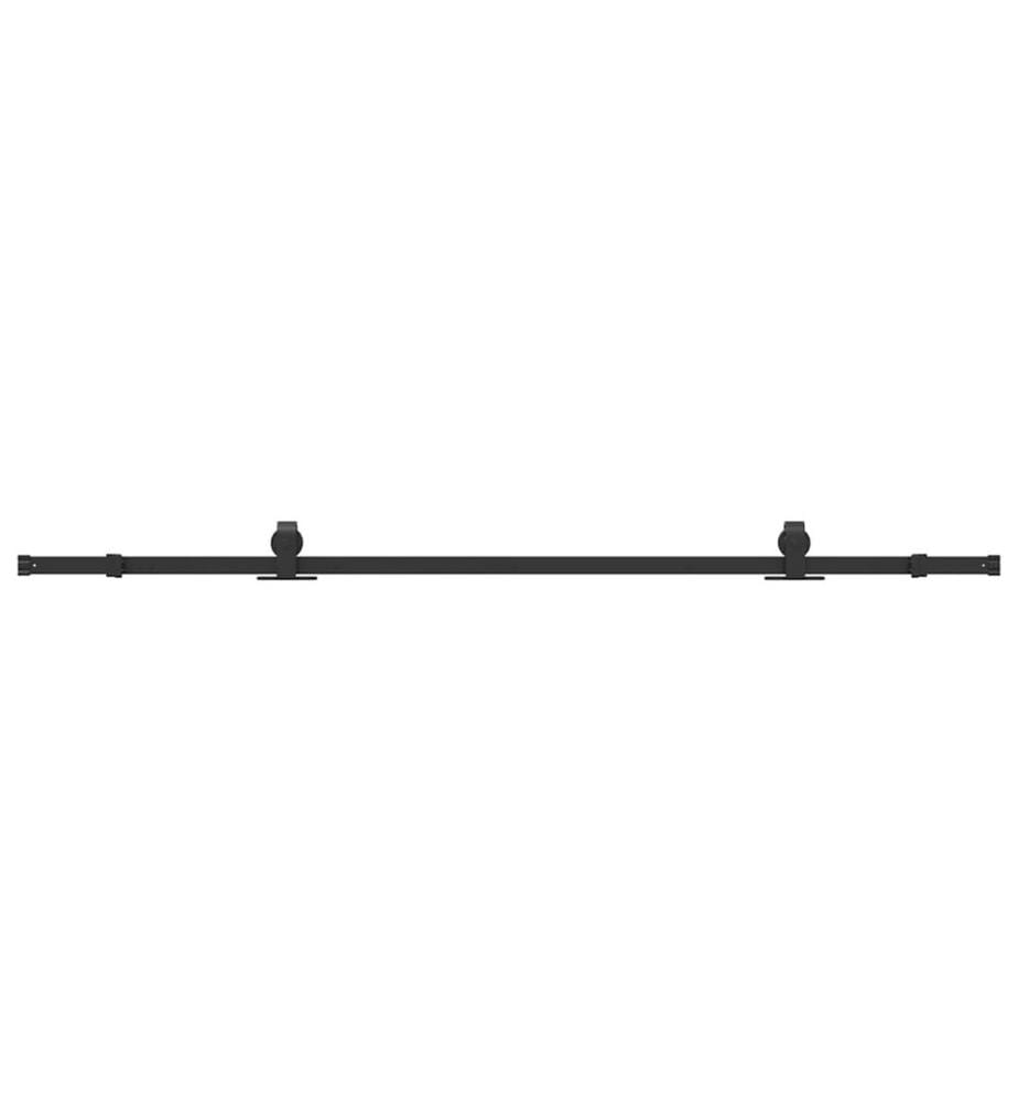 Schiebetürbeschlag-Set 213 cm Stahl Schwarz