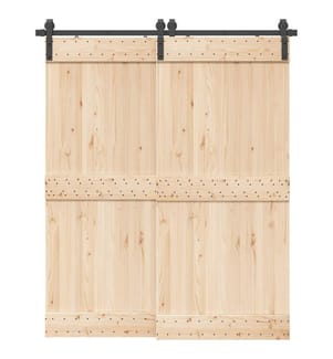Schiebetürbeschlag-Set 183 cm Stahl Schwarz
