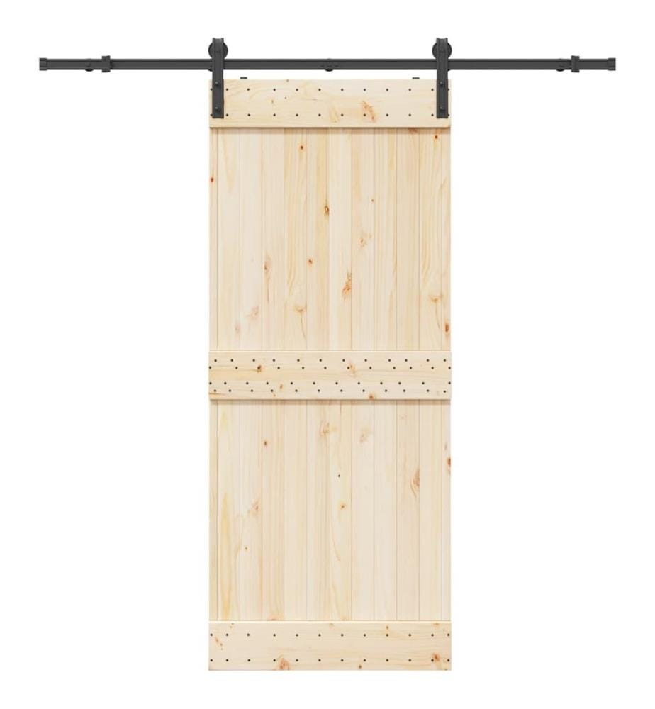 Kit de quincaillerie de porte coulissante 183 cm Acier Noir