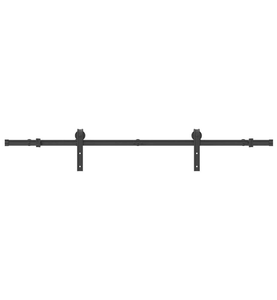 Kit de quincaillerie de porte coulissante 183 cm Acier Noir