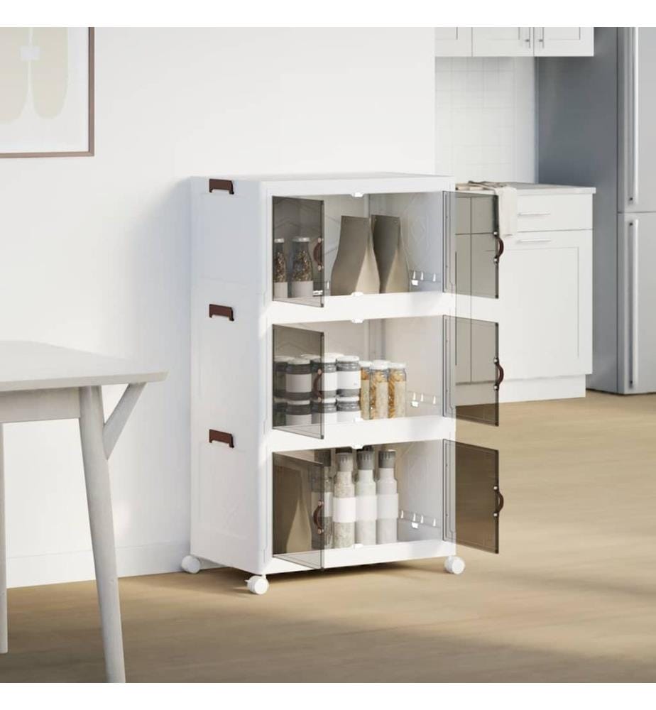 Boîte de rangement empilable avec roues à 3 niveaux 75 L