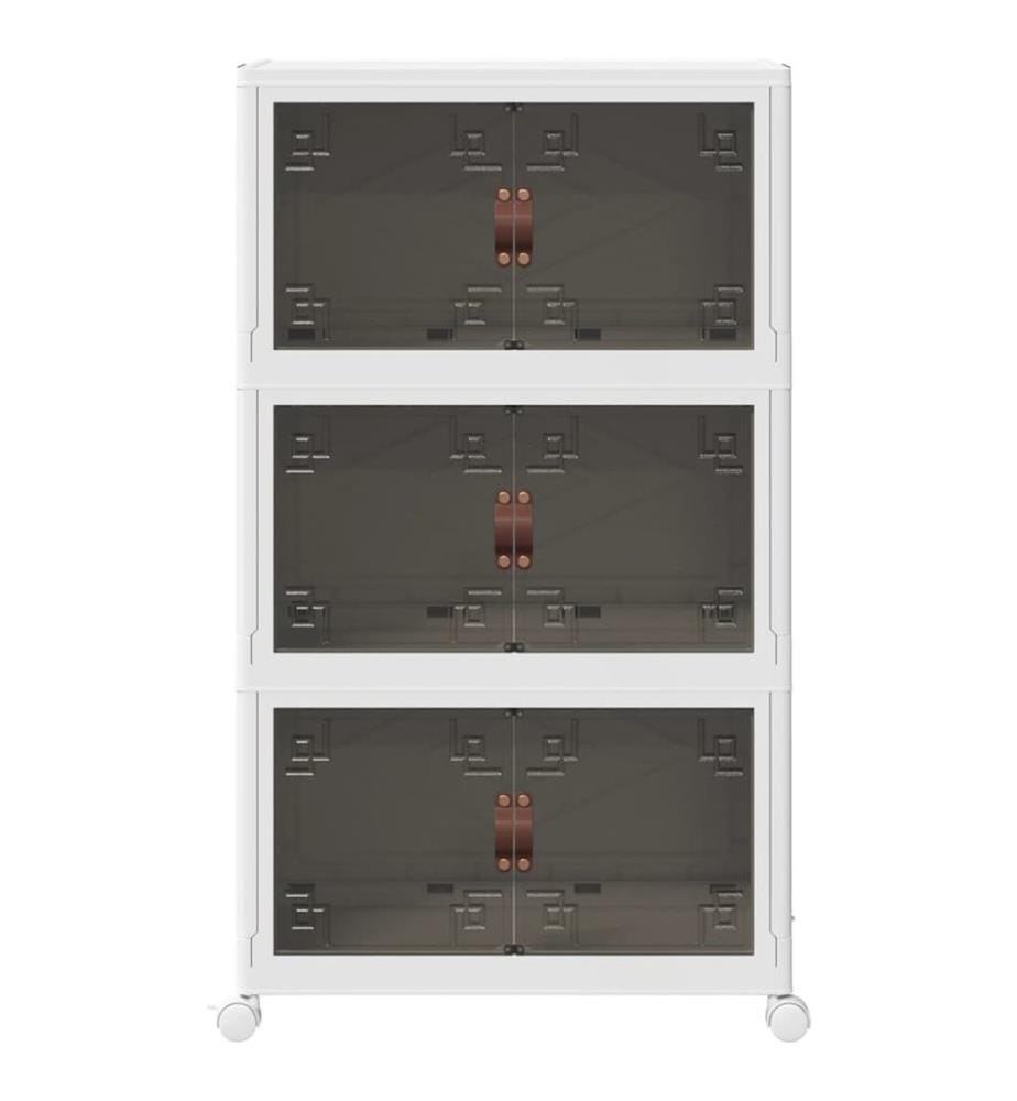 Boîte de rangement empilable avec roues à 3 niveaux 75 L