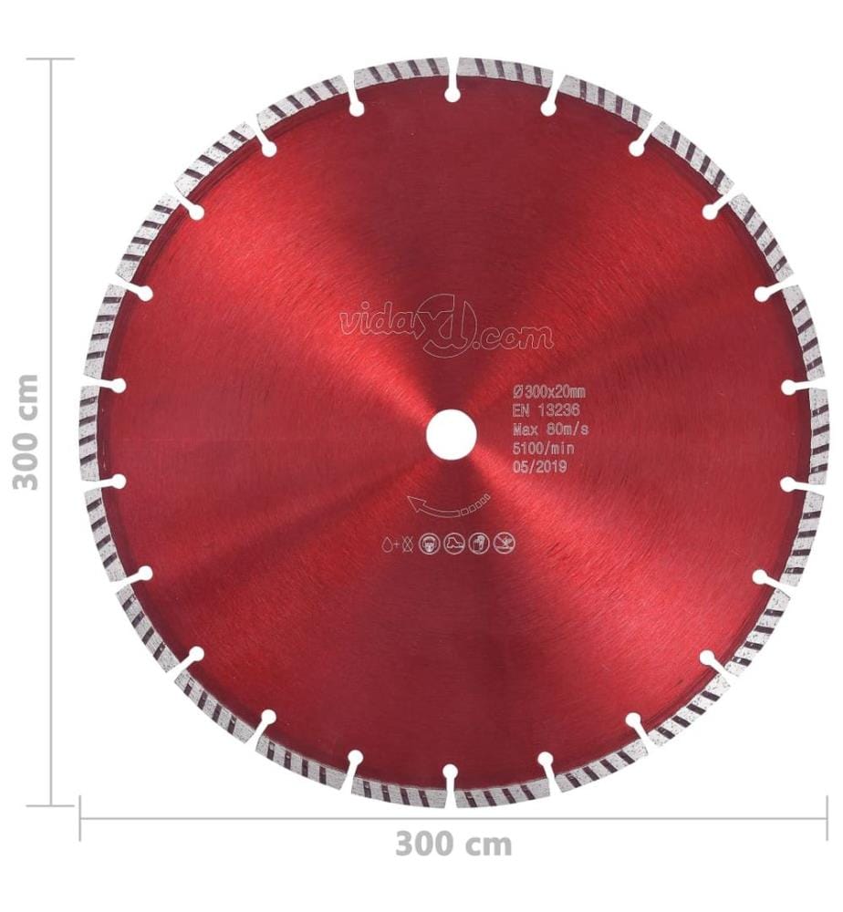 Diamond Cutting Disc with Turbo Steel 300 mm