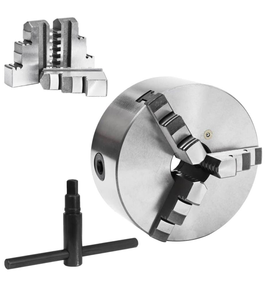 Mandrino per tornio auto-centrante a 3 griffe 160 mm Acciaio