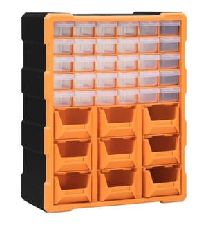 Multi-drawer organizer with 39 drawers 38x16x47 cm