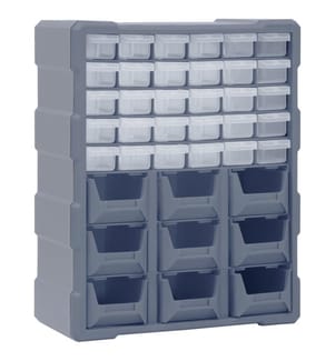Multi-drawer organizer with 39 drawers 38x16x47 cm