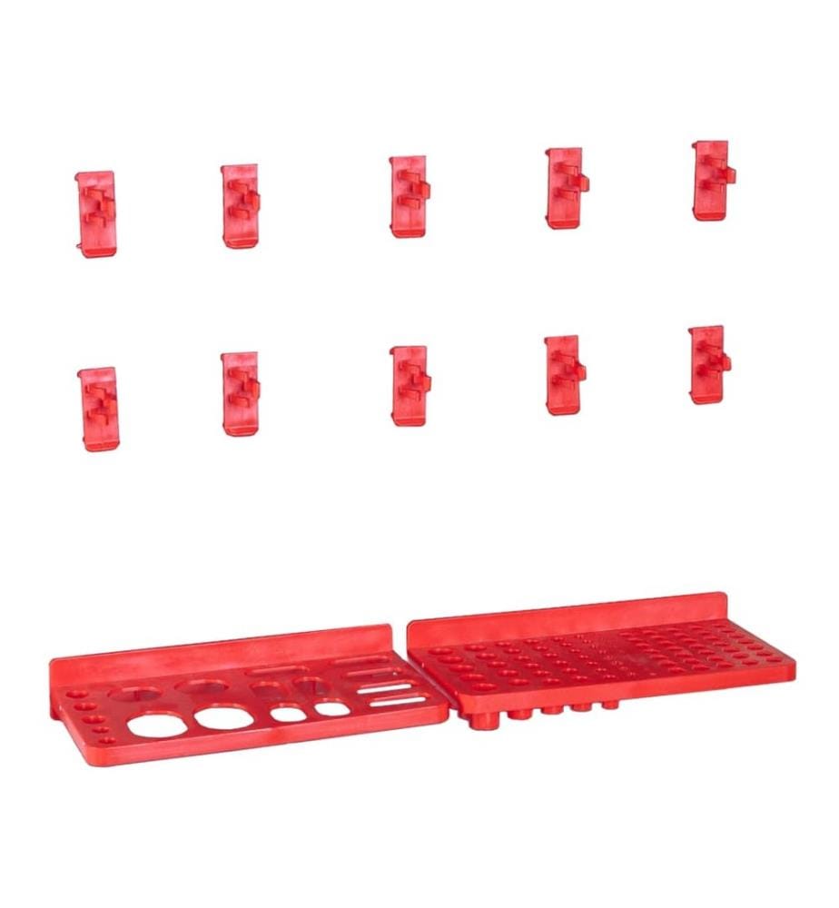 Kit of Storage Bins and Wall Panels 39 pcs Red and Black