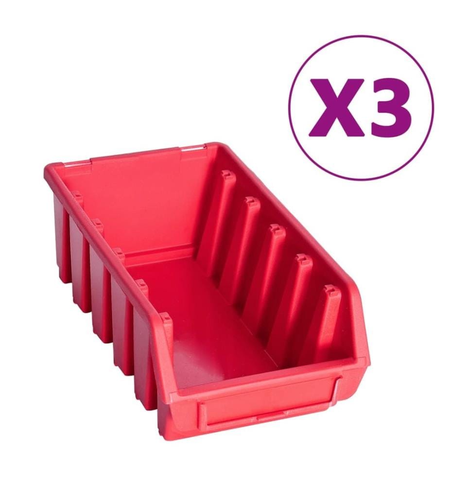 Kit of Storage Bins and Wall Panels 34 pcs Red and Black