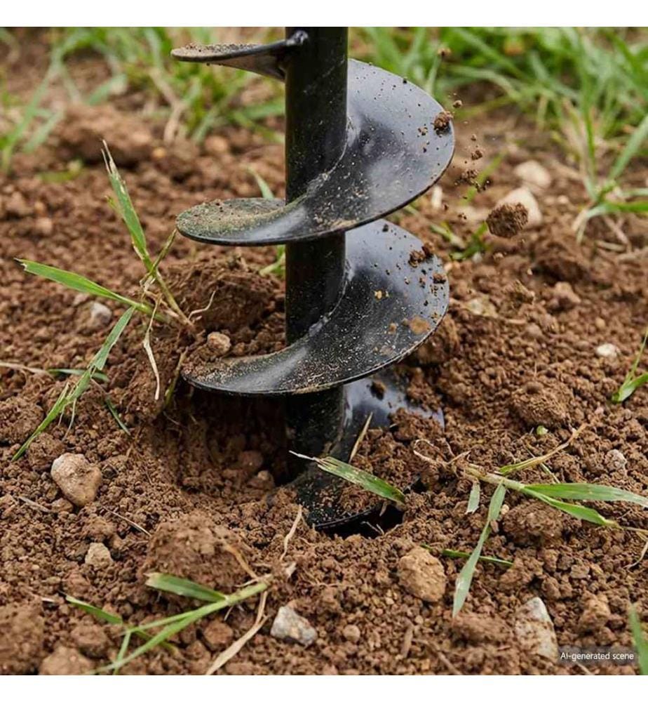 Bêche et tarière manuelle 200 mm avec Rallonge 13 m acier