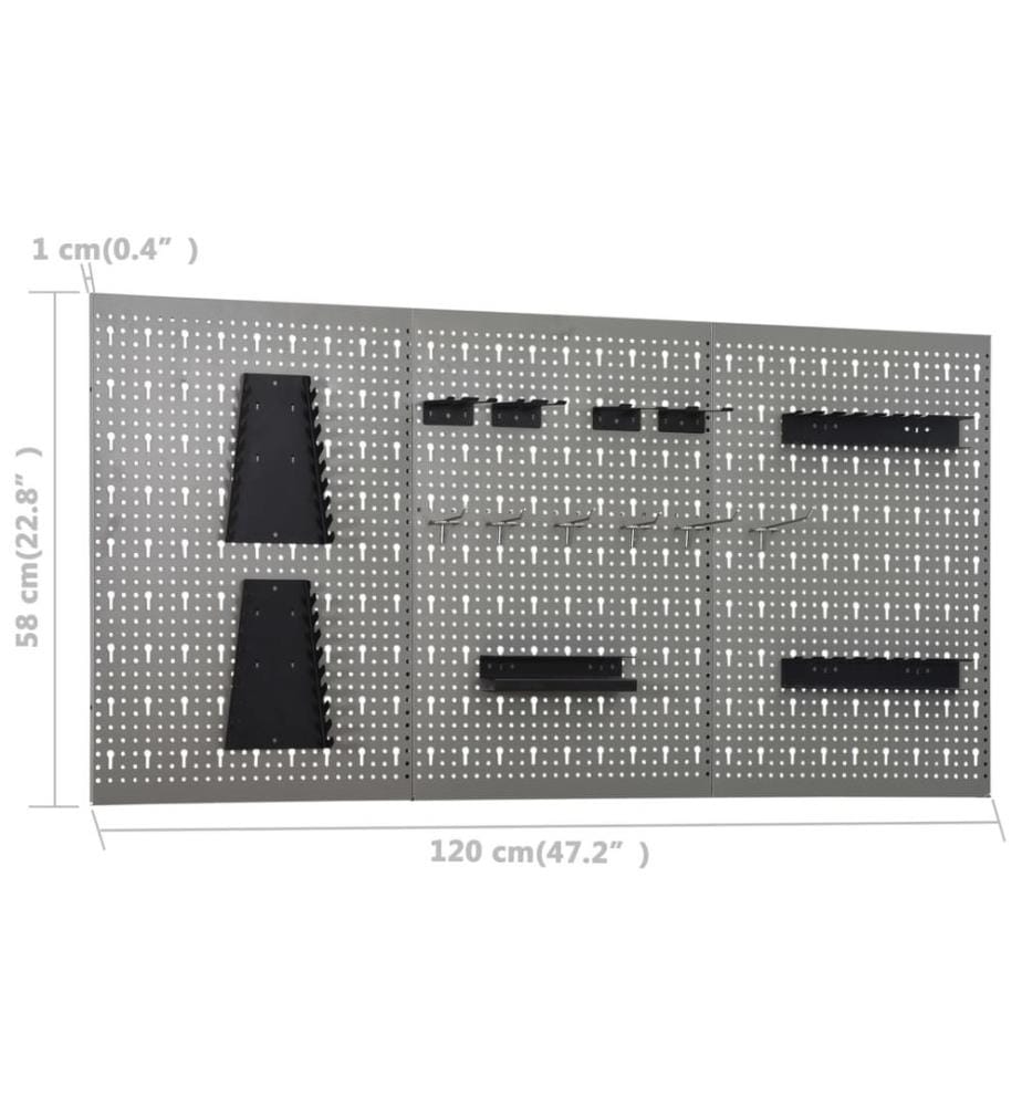 Werkbank mit 3 Werkzeugwänden und 1 Wandschrank