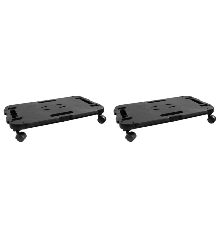 Transport trolleys 2 pcs black polypropylene 200 kg