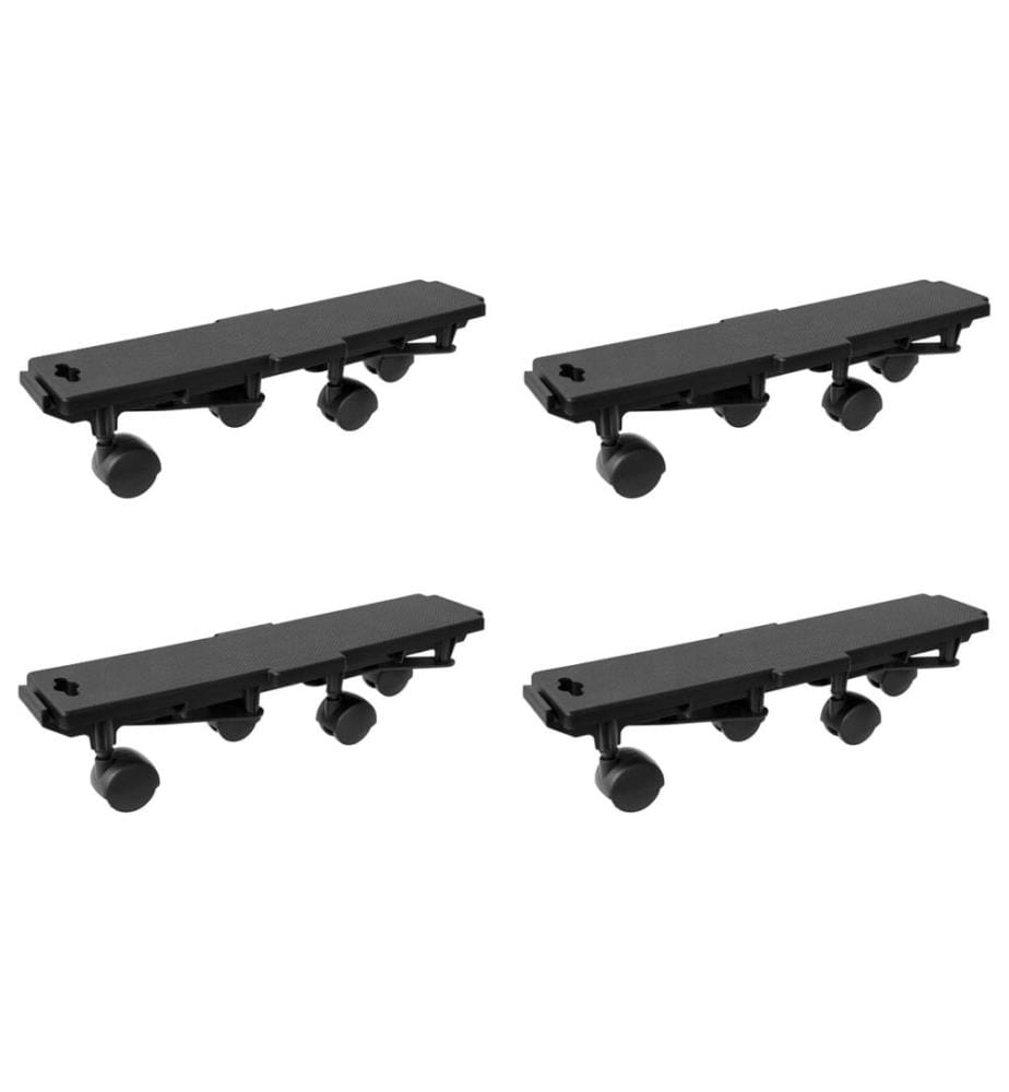 Moving trolleys with 4 wheels 4 pcs black PP 170 kg