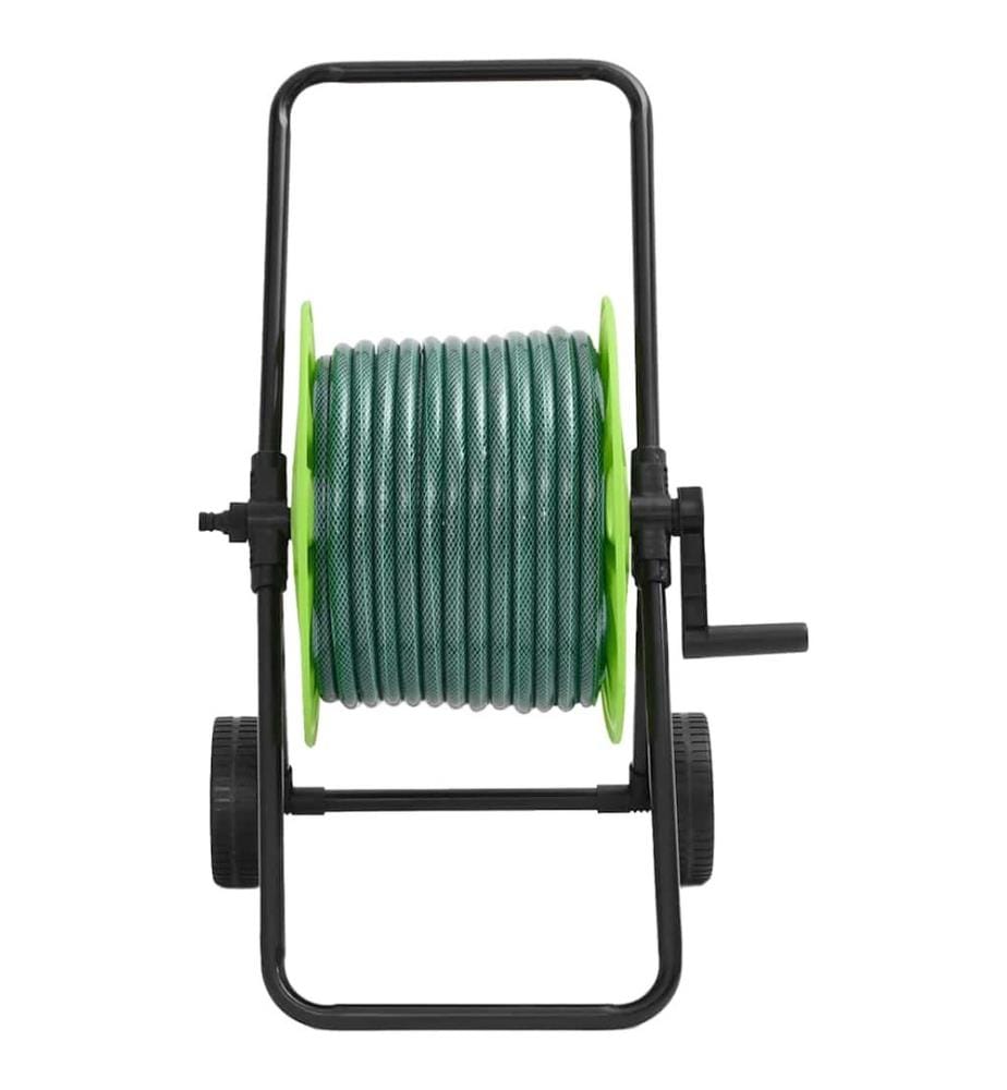 Chariot enrouleur vert et jeu de raccords de tuyaux 1,27cm 50 m