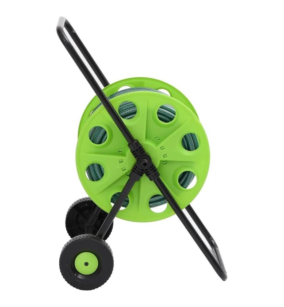 Chariot enrouleur vert avec jeu de raccords de tuyaux 1,9cm 30m