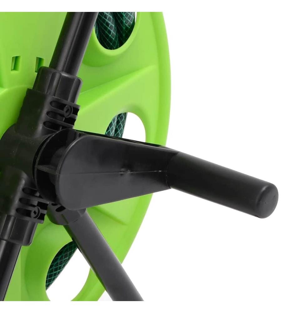 Chariot enrouleur vert avec jeu de raccords de tuyaux 1,9cm 30m
