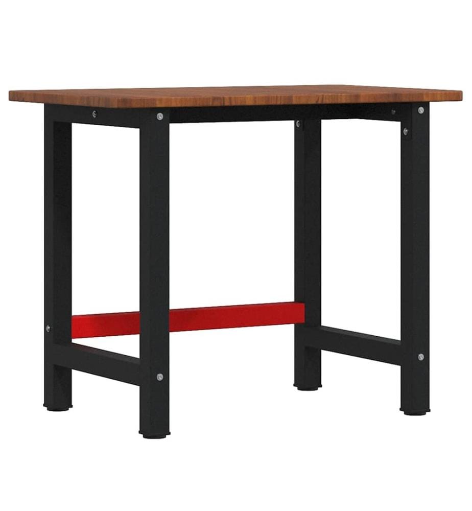 Werkbank Dunkelbraun 100x60x81,5 cm Massivholz Eiche Rechteckig