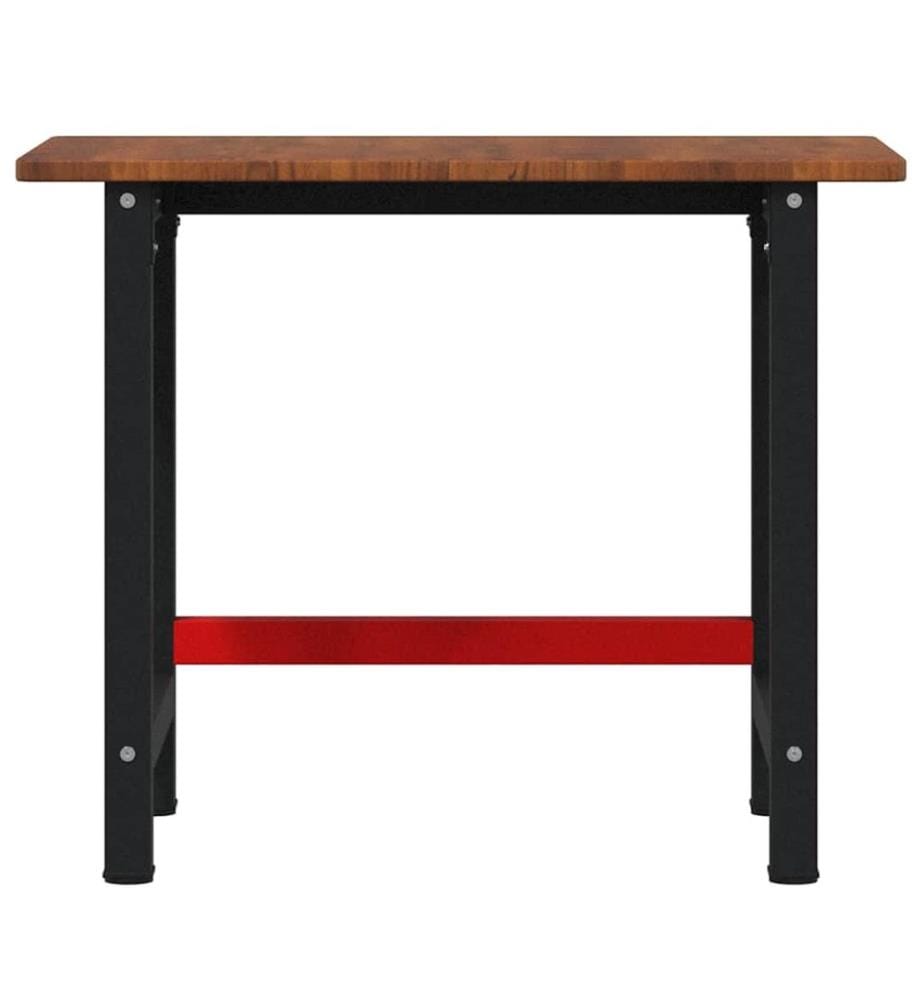 Werkbank Dunkelbraun 100x60x81,5 cm Massivholz Eiche Rechteckig
