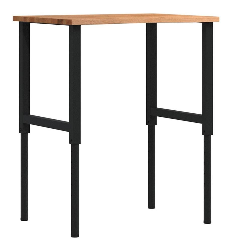 Établi marron clair 80x60x(71,5-98) cm bois de chêne massif