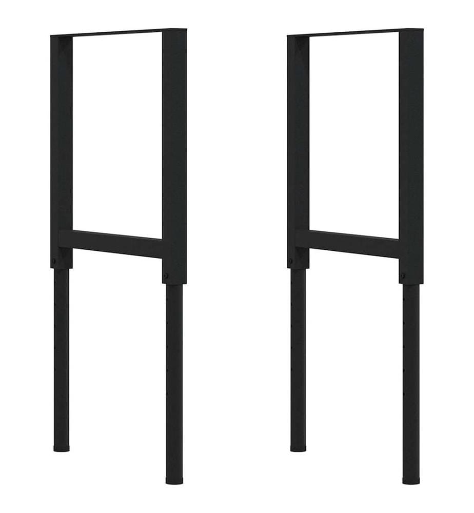 Établi marron clair 80x60x(71,5-98) cm bois de chêne massif
