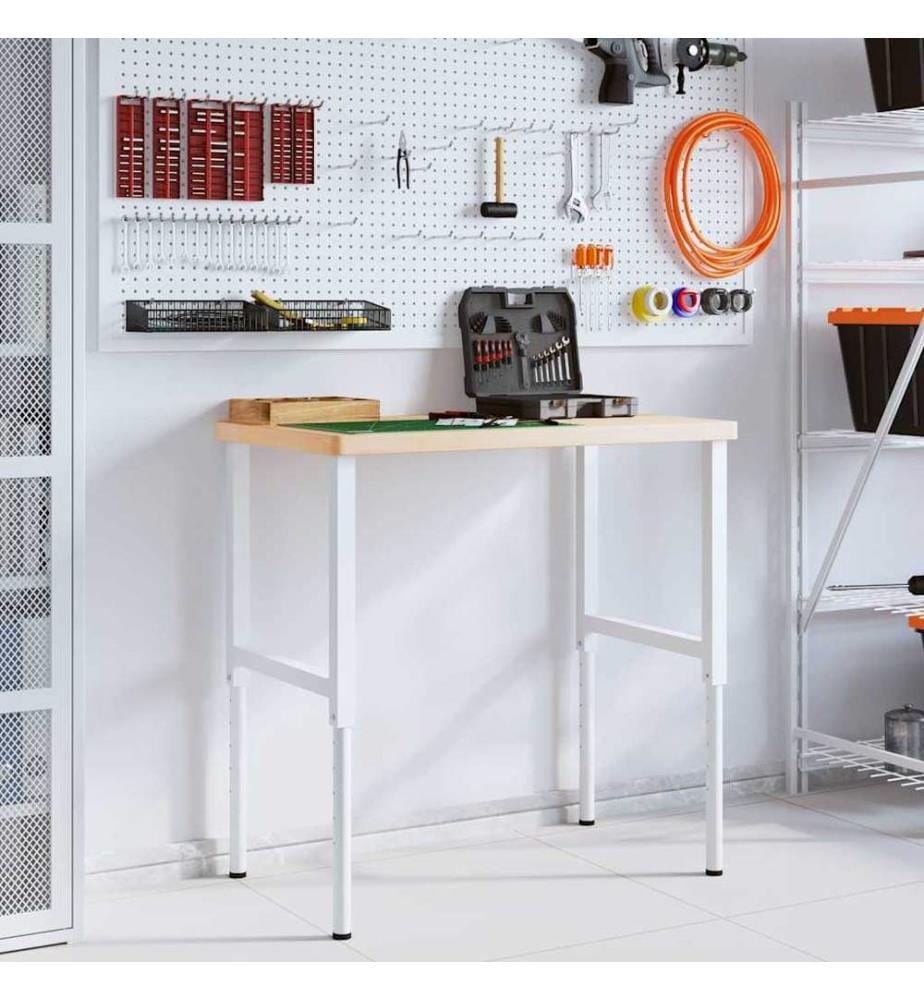Werkbank 100x60x(73-99,5) cm Massivholz Eiche Rechteckig