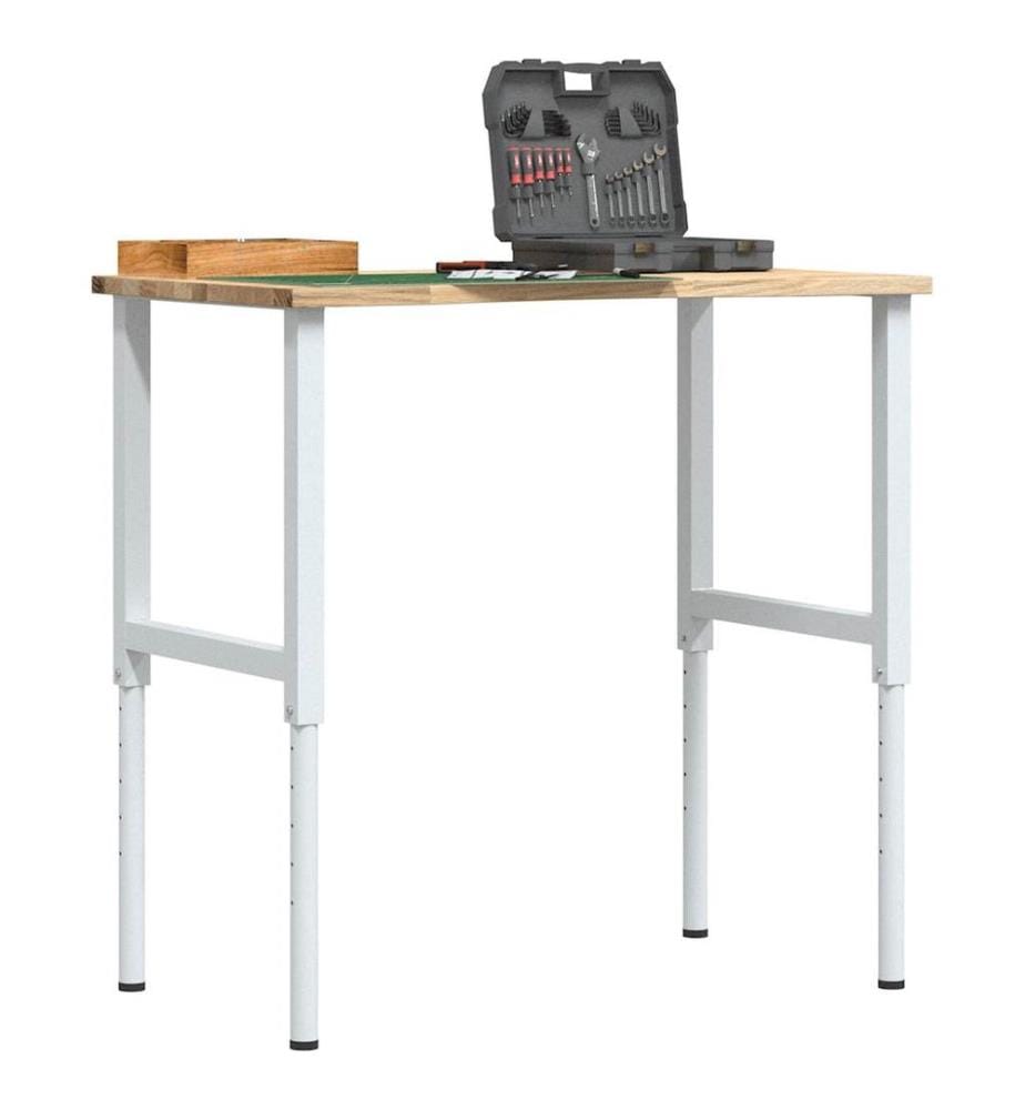 Werkbank 100x60x(71,5-98) cm Massivholz Eiche