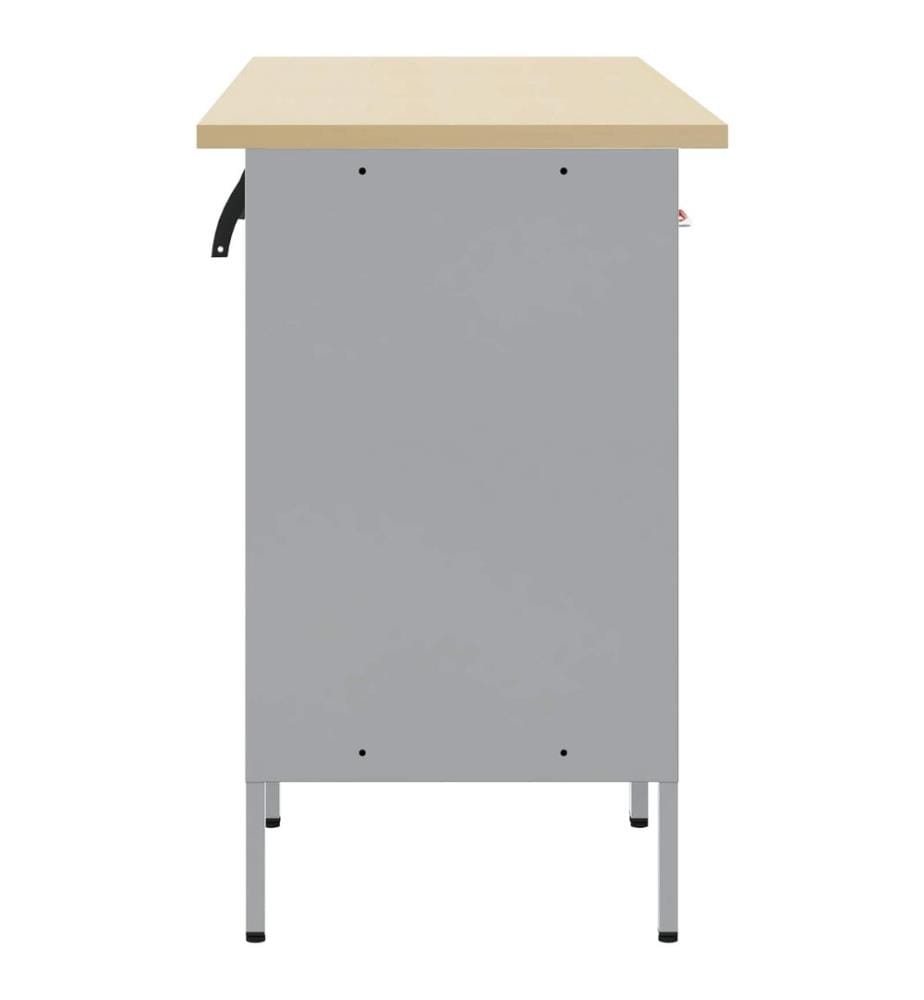 Placard de travail 4 pcs Noir et gris 200 x 55 x 85 cm