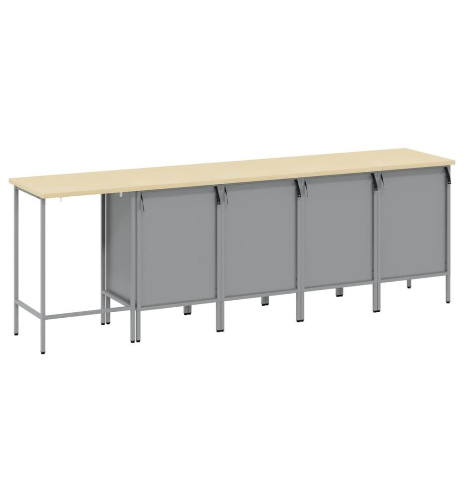 Ensemble de placards de travail avec tiroir 5 pcs Noir et gris