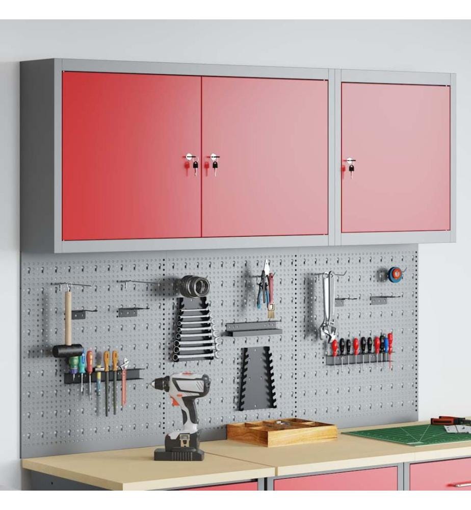 Werkzeugschrank-Set 5 pcs Rot Pulverbeschichteter Stahl