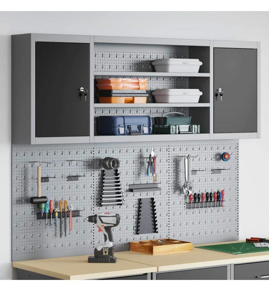 Werkzeugschrank-Set 4 pcs Schwarz Pulverbeschichteter Stahl
