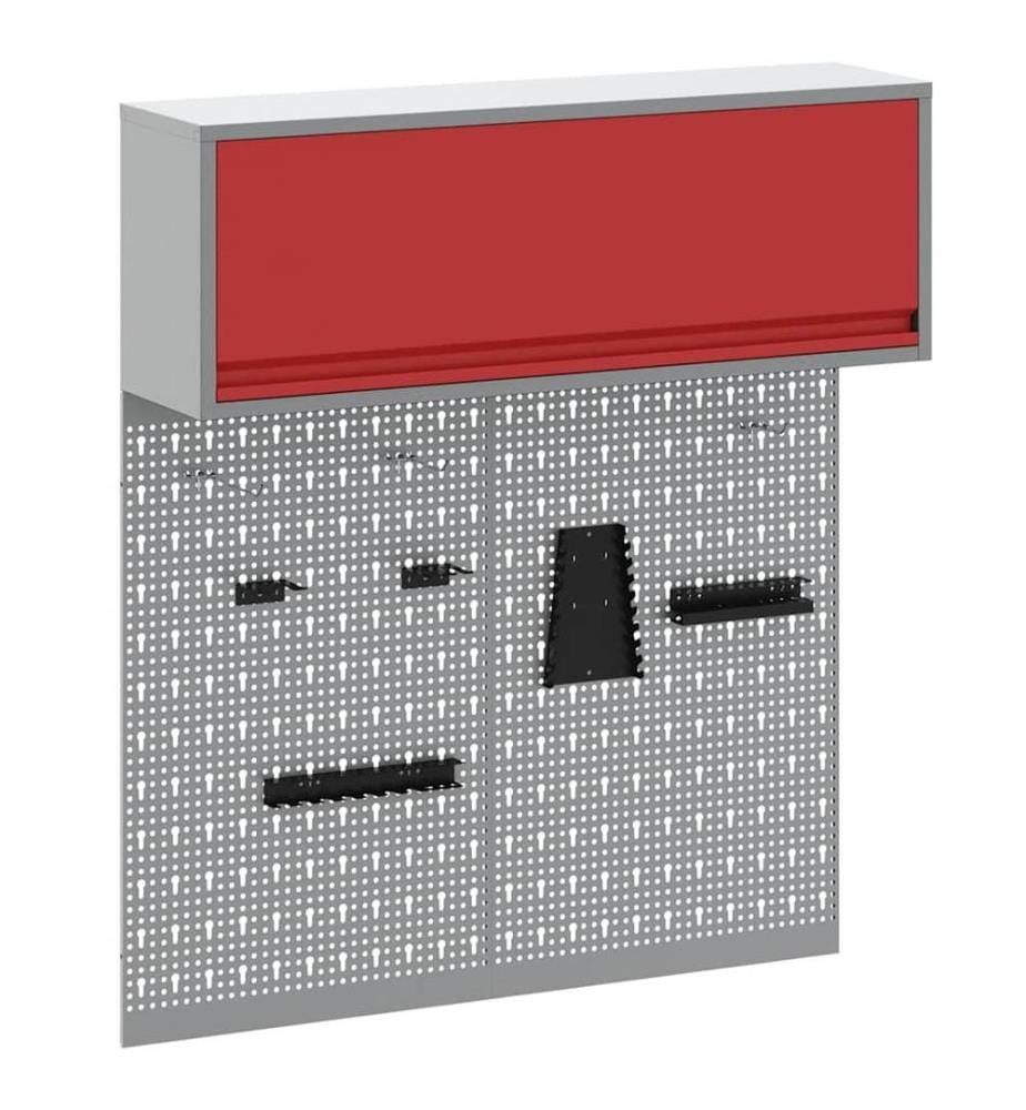 Ensemble d'armoires à outils 3 pcs Rouge Acier enduit de poudre