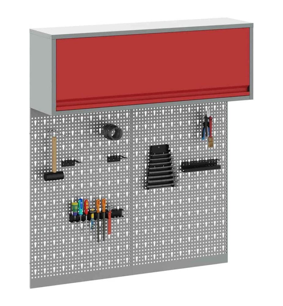 Ensemble d'armoires à outils 3 pcs Rouge Acier enduit de poudre
