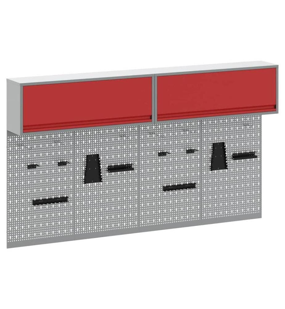 Ensemble d'armoires à outils 6 pcs Rouge Acier enduit de poudre
