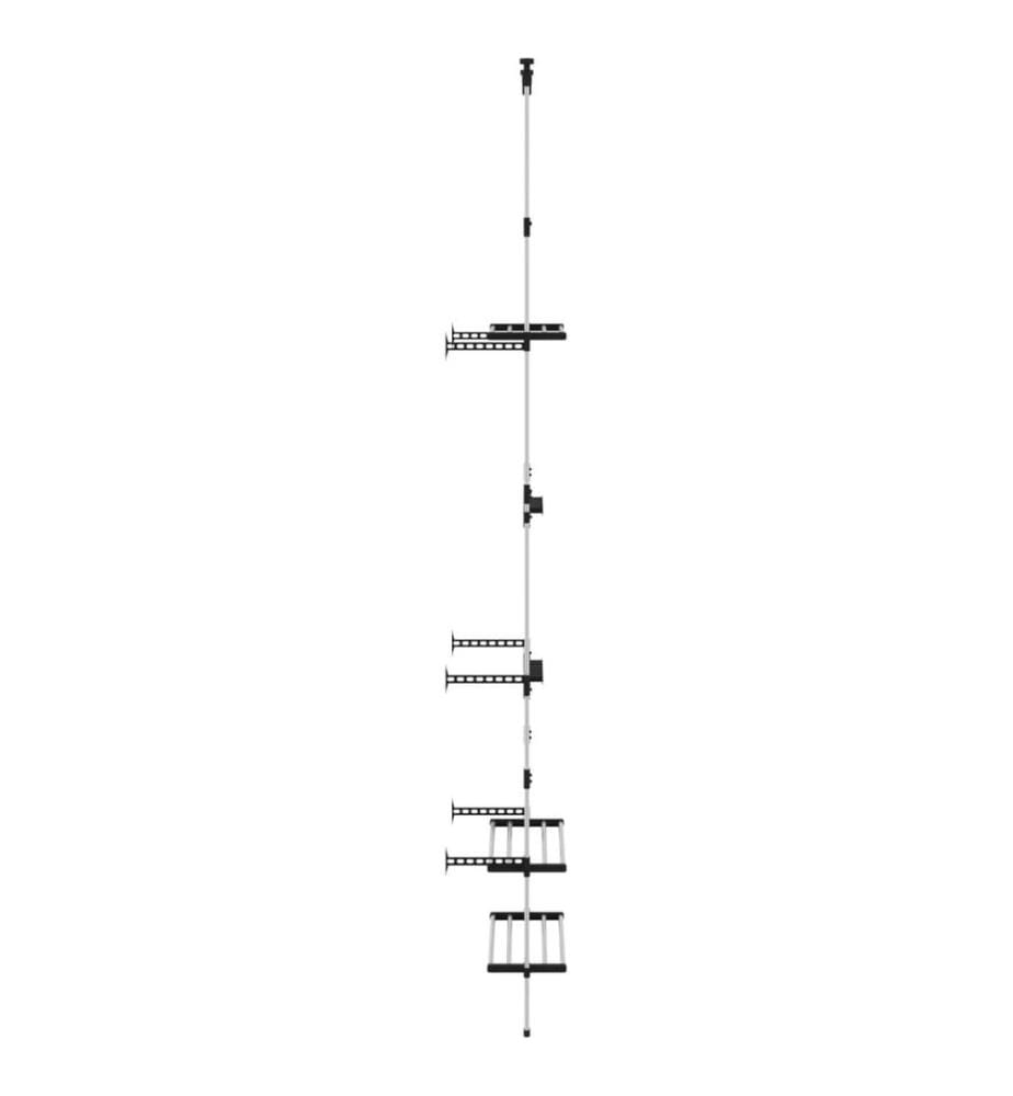 Teleskop-Gartenregal mit 3 Ablagen Silber Aluminium