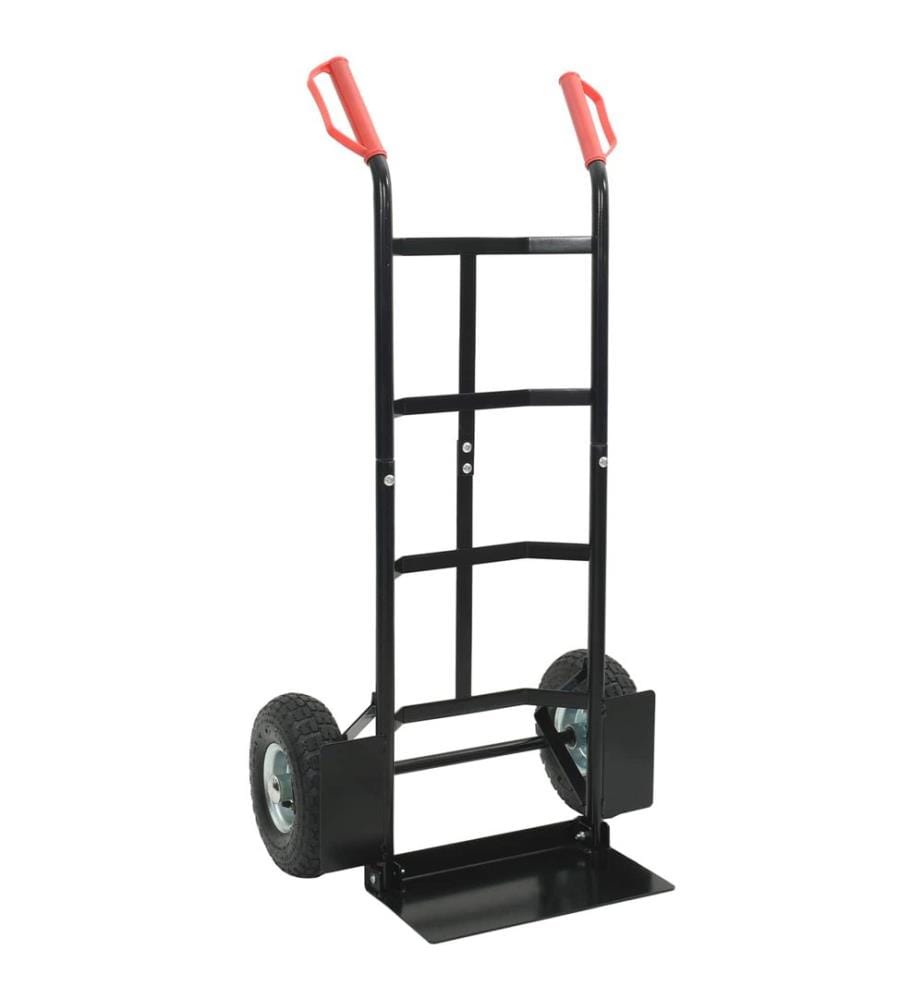 Chariot à main extensible Noir et Rouge 57 x 46 x 113 cm Acier