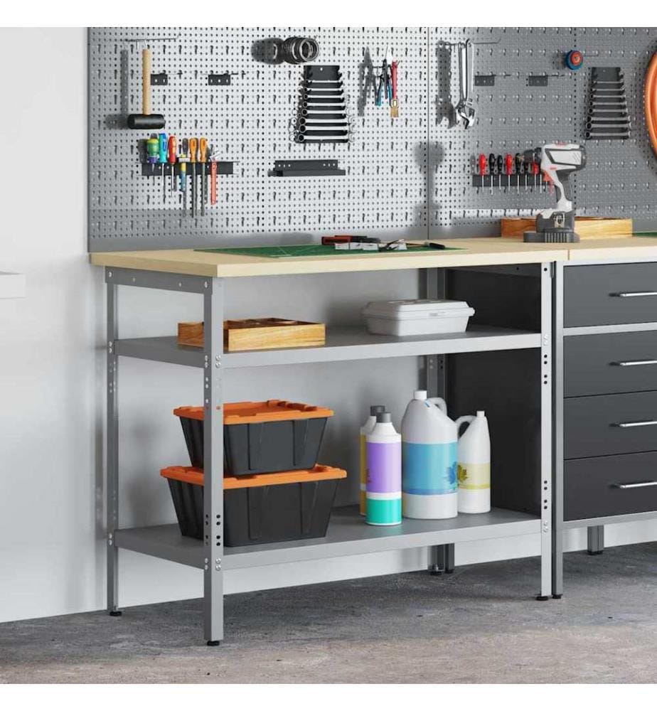 Table de travail Gris 100 x 55 x 85 cm Acier enduit de poudre