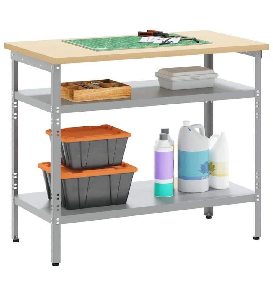 Table de travail Gris 100 x 55 x 85 cm Acier enduit de poudre