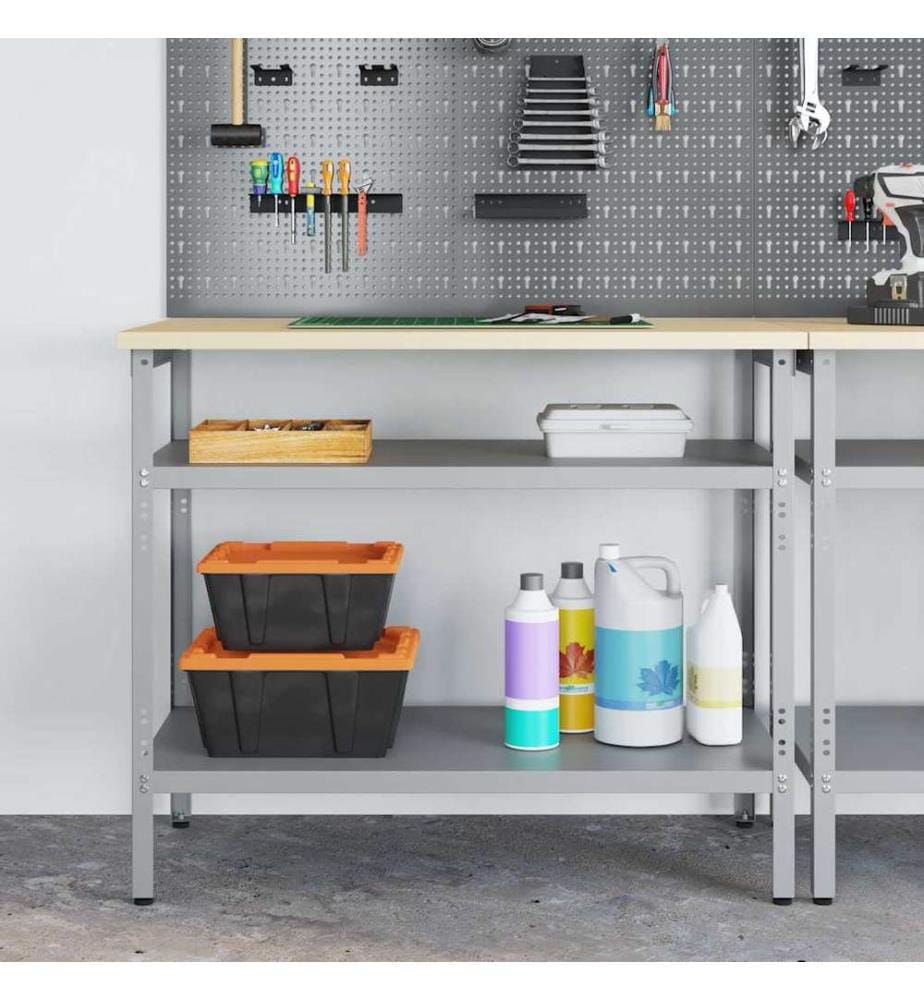 Table de travail Gris 100 x 55 x 85 cm Acier enduit de poudre