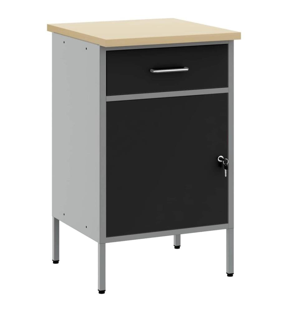 Werkbank mit Schubladen Schwarz und Grau 50 x 55 x 85 cm