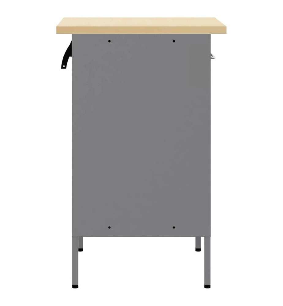 Werkbank mit Schubladen Schwarz und Grau 50 x 55 x 85 cm