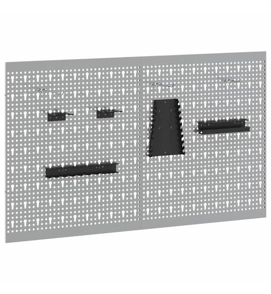 Panneau mural à outils 2 pcs Gris 100 x 1 x 60 cm