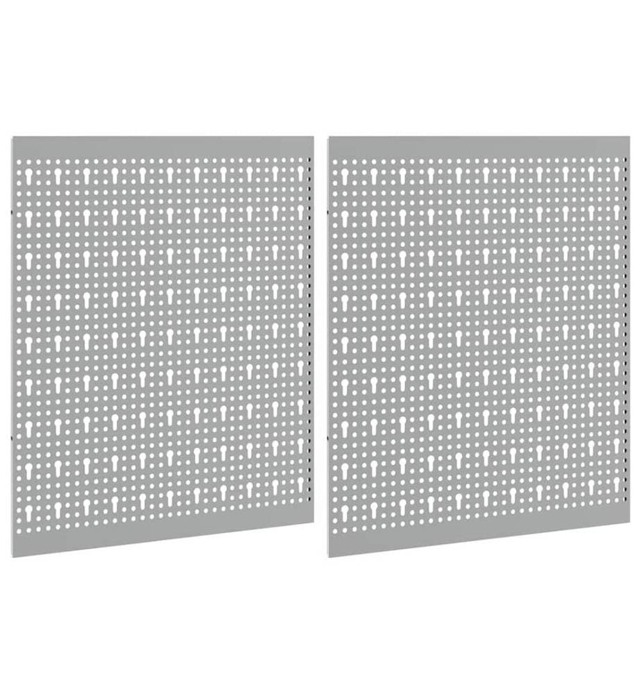 Panneau mural à outils 2 pcs Gris 100 x 1 x 60 cm