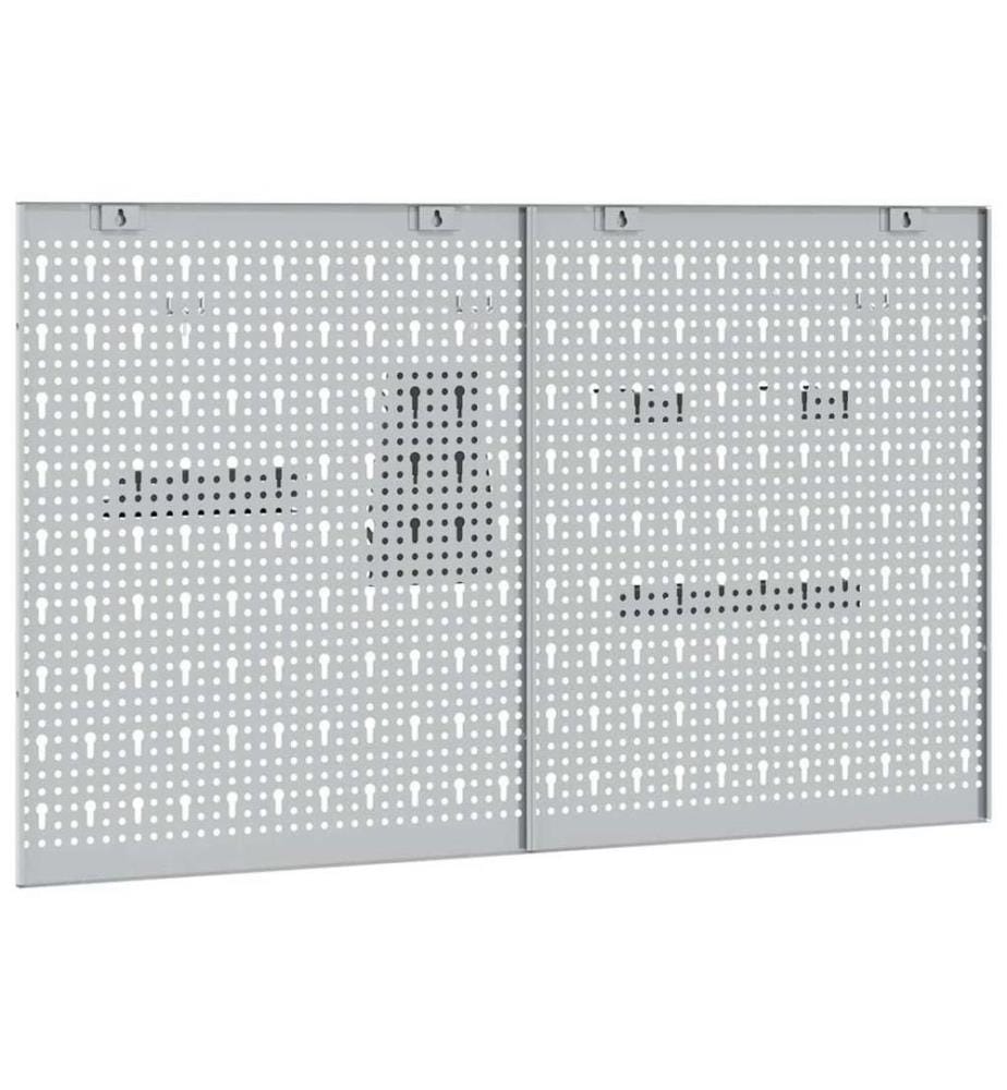 Panneau mural à outils 2 pcs Gris 100 x 1 x 60 cm