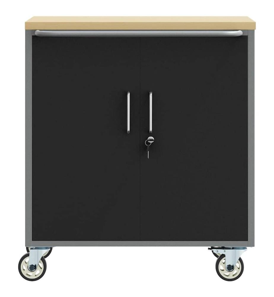 Werkbank mit Regal Mit Rad Schwarz und Grau 75 x 45 x 85 cm