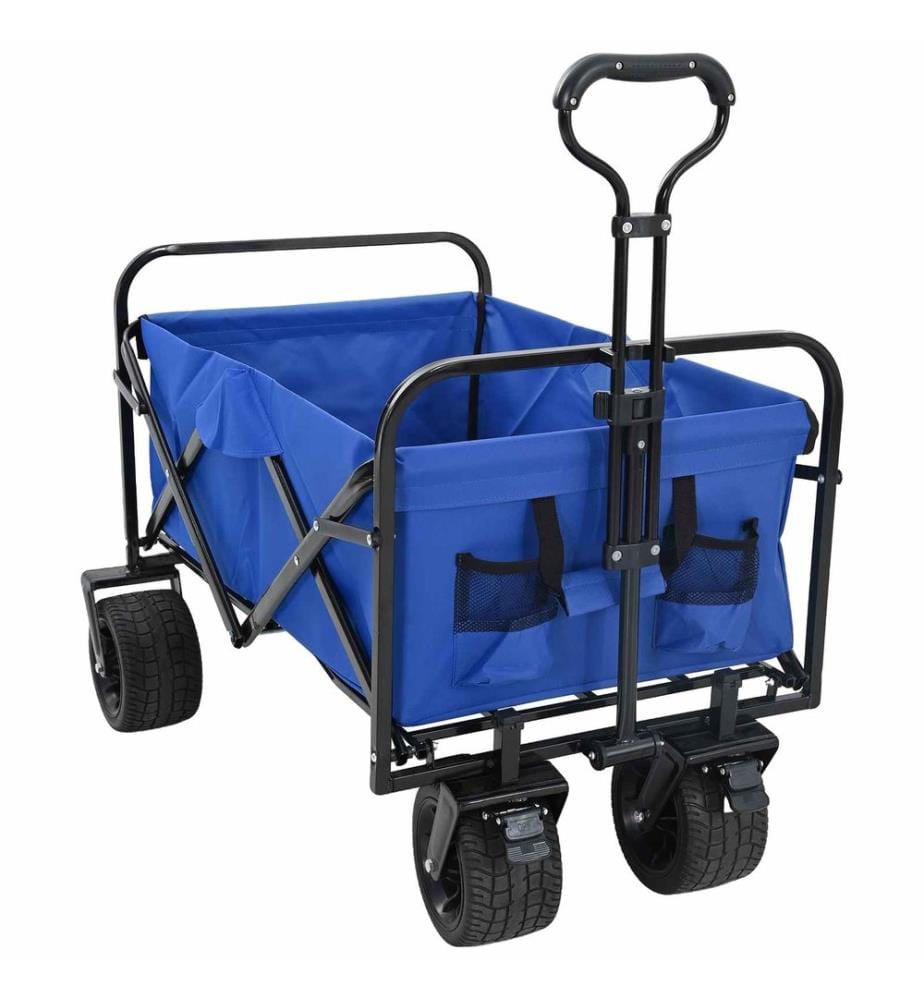 Chariot pliant Bleu 89 x 63 x 96 cm Acier et polyester Oxford