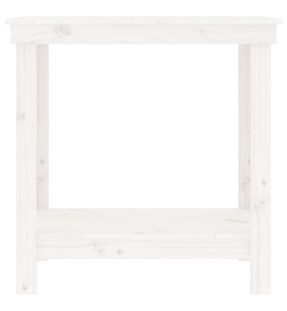 Banc de travail Blanc 80x50x80 cm Bois de pin massif