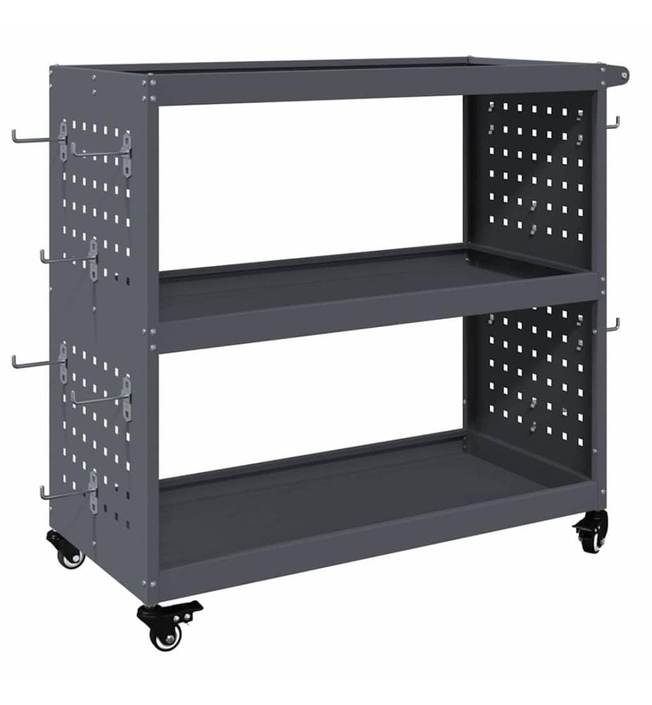 Werkzeugwagen Anthrazit 75 x 35 x 73 cm Kaltgewalzter Stahl