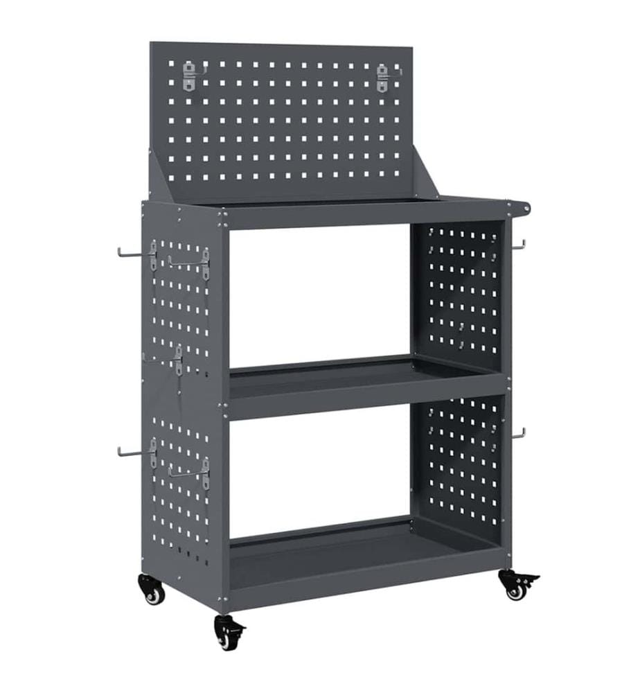 Werkzeugwagen Anthrazit 65 x 35 x 111 cm Kaltgewalzter Stahl