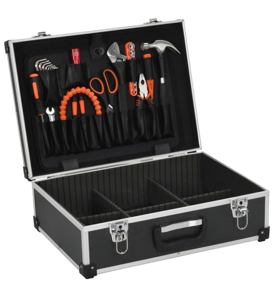 Valise à outils 46 x 33 x 16 cm Noir Aluminium